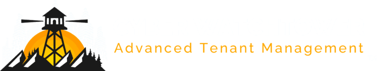 Logo of a watchtower with binary numbers behind it.