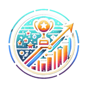 Colorful icon featuring a trophy and an arrow, symbolizing success metrics for Jadex Strategic Group's business service.