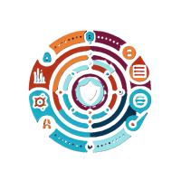 Aegis-Monitoring-and-Reporting-Dryden-MI An image with a small shield in the center with icons representing continuous monitoring and reporting around the edge.
